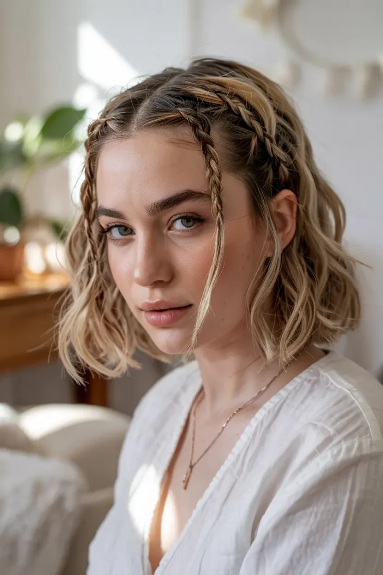 braided pigtails for short hair