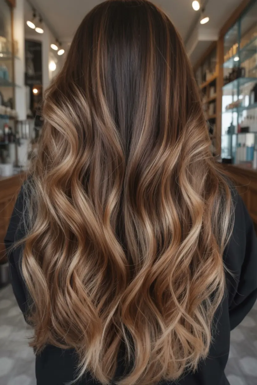 blonde highlights on dark hair