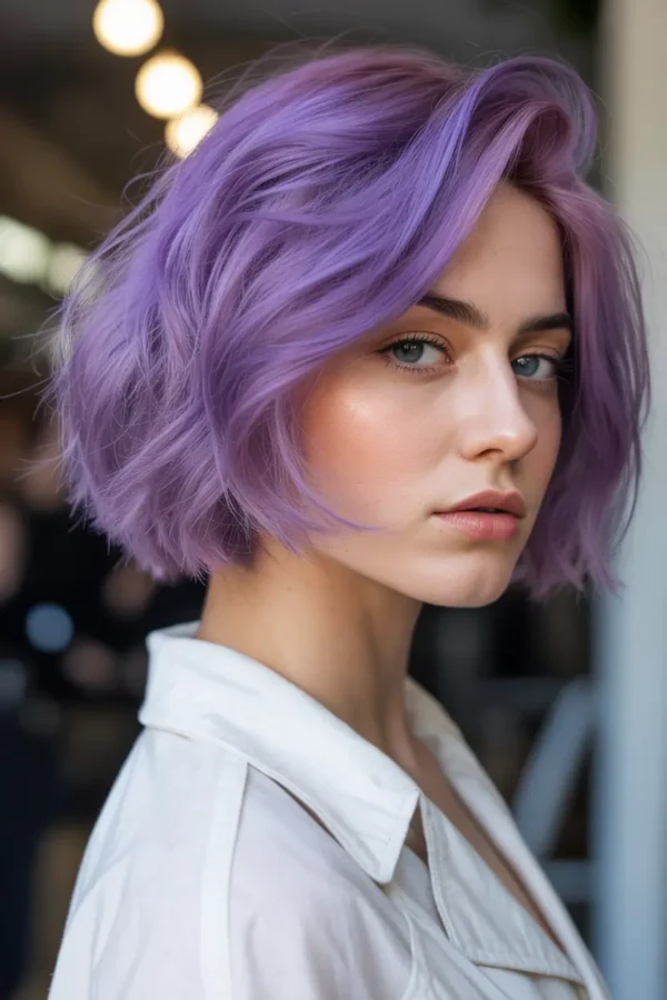 short purple hair